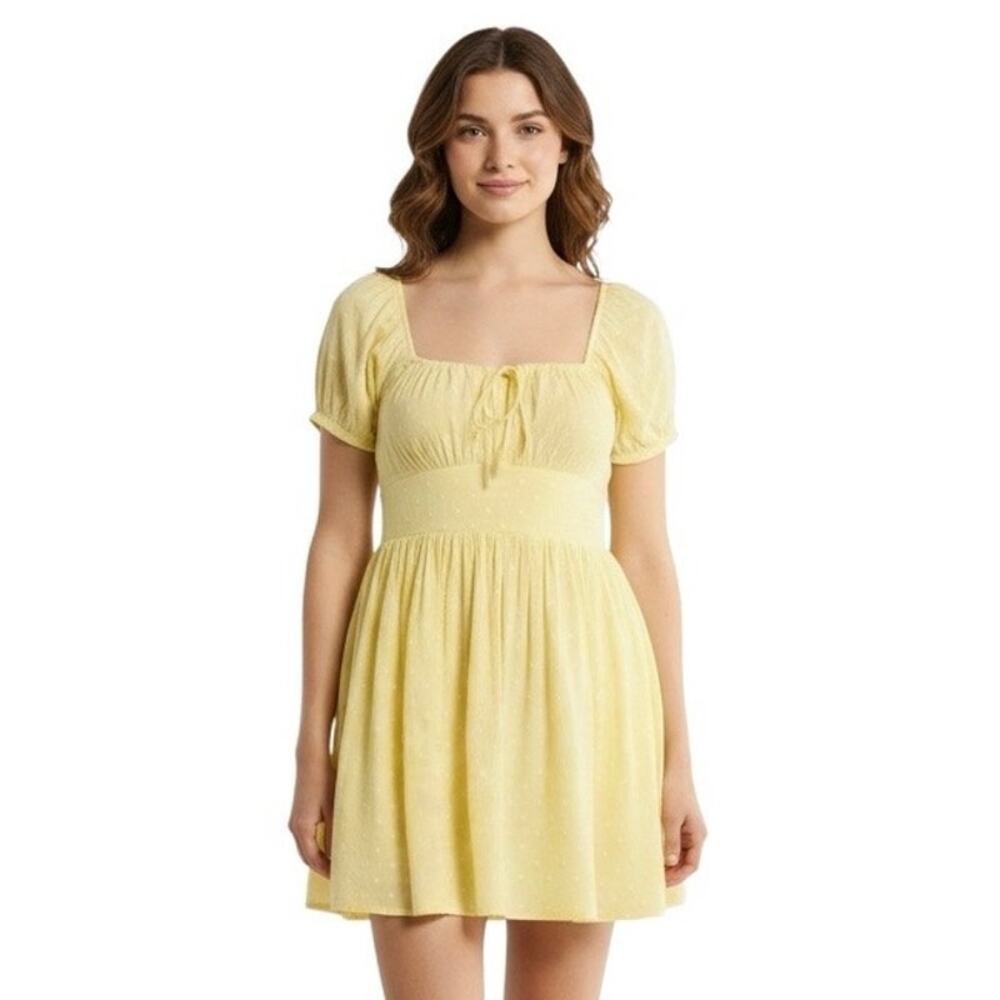Abound NWT Butter Yellow Cotton Polka Dot Short Sundress-XL